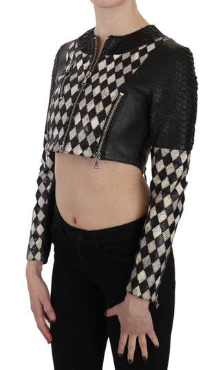 Chic Biker-inspired Cropped Leather Jacket - Luxury for You