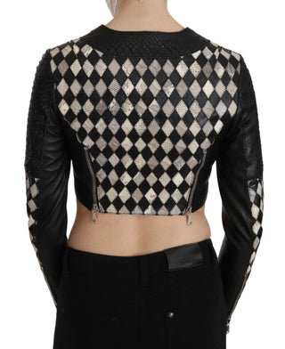 Chic Biker-inspired Cropped Leather Jacket - Luxury for You