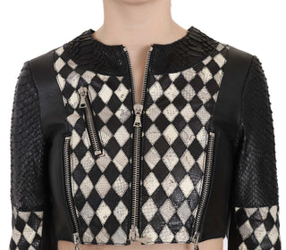 Chic Biker-inspired Cropped Leather Jacket - Luxury for You