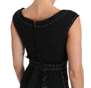 Elegant Black Sheath Wool Dress - Luxury for You