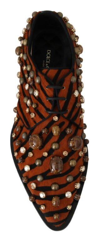 Tiger Pattern Crystal Embellished Flats - Luxury for You