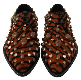 Tiger Pattern Crystal Embellished Flats - Luxury for You