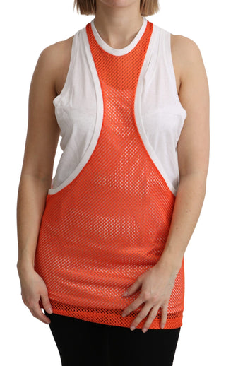 Elegant Sleeveless Cotton Tank In Orange - Luxury for You