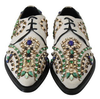 Elegant White Suede Dress Flats With Crystals - Luxury for You