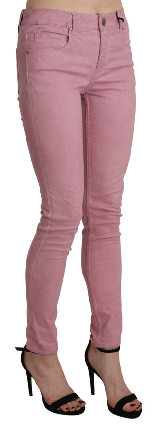 Chic Pink Mid Waist Skinny Jeans - Luxury for You