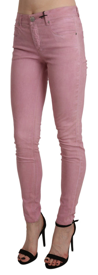 Chic Pink Mid Waist Skinny Jeans - Luxury for You