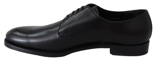 Elegant Black Leather Derby Dress Shoes - Luxury for You