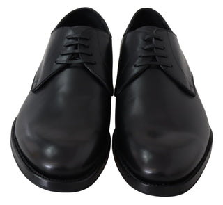 Elegant Black Leather Derby Dress Shoes - Luxury for You