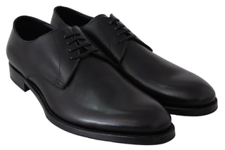 Elegant Black Leather Derby Dress Shoes - Luxury for You