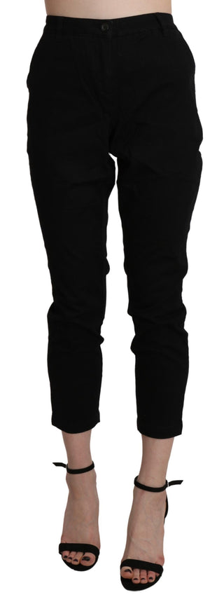 Chic High Waist Cropped Black Jeans - Luxury for You