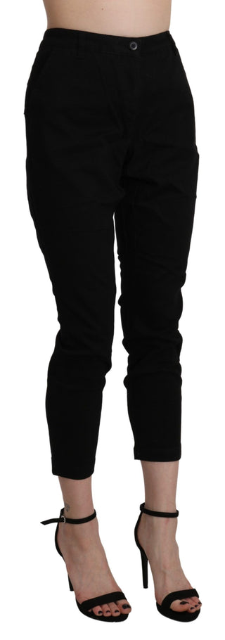 Chic High Waist Cropped Black Jeans - Luxury for You