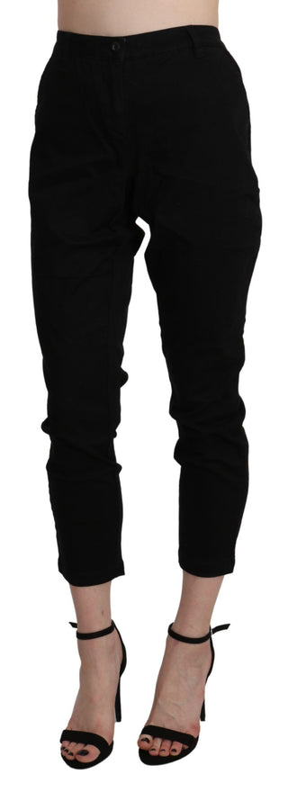 Chic High Waist Cropped Black Jeans - Luxury for You