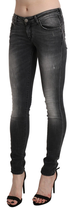 Sleek Low Waist Skinny Denim In Black Wash - Luxury for You