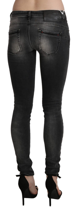 Sleek Low Waist Skinny Denim In Black Wash - Luxury for You