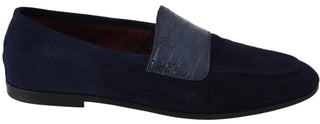 Elegant Blue Suede Leather Loafers - Luxury for You