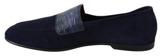 Elegant Blue Suede Leather Loafers - Luxury for You