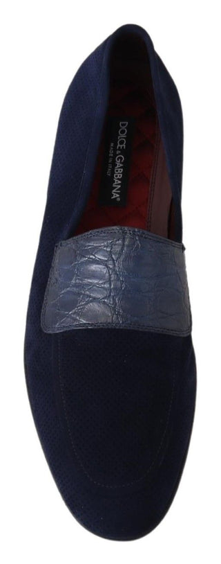 Elegant Blue Suede Leather Loafers - Luxury for You