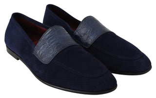 Elegant Blue Suede Leather Loafers - Luxury for You