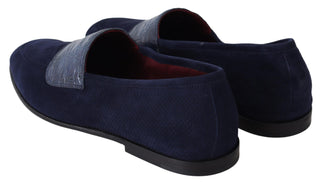 Elegant Blue Suede Leather Loafers - Luxury for You