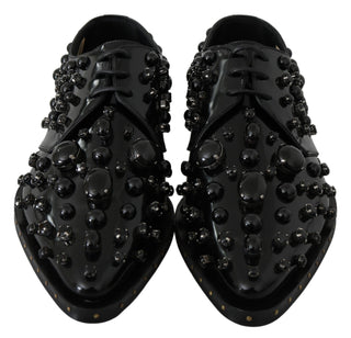 Elegant Black Dress Shoes With Crystals - Luxury for You