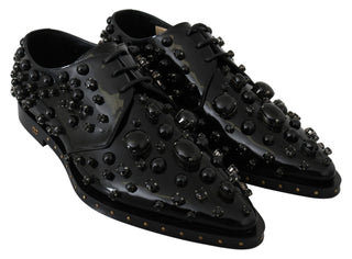 Elegant Black Dress Shoes With Crystals - Luxury for You