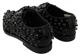 Elegant Black Dress Shoes With Crystals - Luxury for You