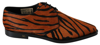 Tiger Pattern Dress Shoes With Pony Hair - Luxury for You