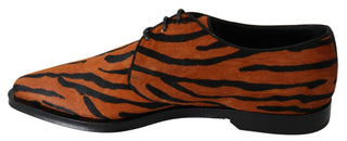 Tiger Pattern Dress Shoes With Pony Hair - Luxury for You