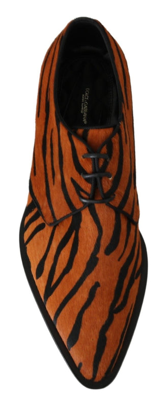 Tiger Pattern Dress Shoes With Pony Hair - Luxury for You