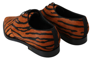 Tiger Pattern Dress Shoes With Pony Hair - Luxury for You