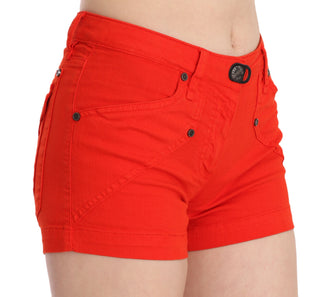 Chic Mid Waist Mini Shorts In Vibrant Orange - Luxury for You