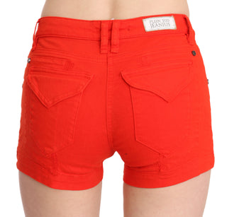 Chic Mid Waist Mini Shorts In Vibrant Orange - Luxury for You