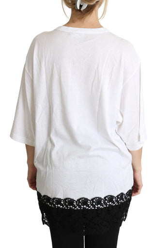 Elegant White Cotton Blend T-shirt - Luxury for You