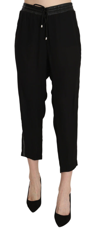 Chic High Waist Cropped Pants In Elegant Black - Luxury for You