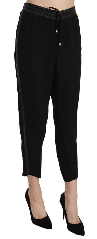 Chic High Waist Cropped Pants In Elegant Black - Luxury for You