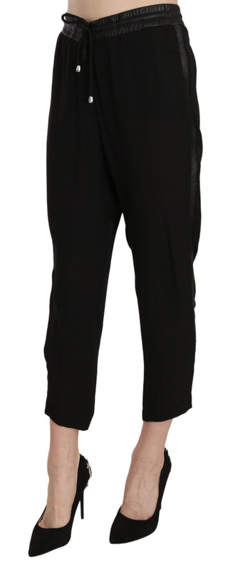 Chic High Waist Cropped Pants In Elegant Black - Luxury for You