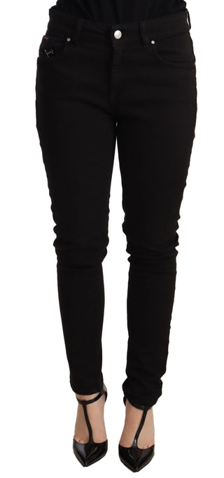 Elegant Slim-fit Black Denim Jeans - Luxury for You