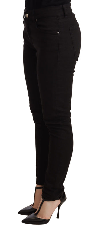 Elegant Slim-fit Black Denim Jeans - Luxury for You