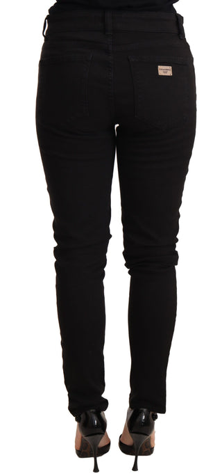 Elegant Slim-fit Black Denim Jeans - Luxury for You