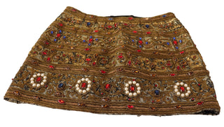 Gold Embellished High Waist Mini Skirt - Luxury for You