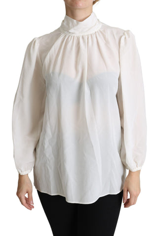 Elegant White Silk Pussy Bow Blouse - Luxury for You