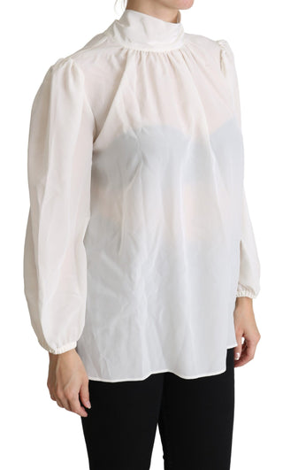 Elegant White Silk Pussy Bow Blouse - Luxury for You