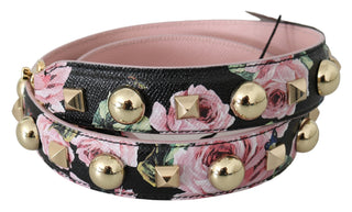 Elegant Floral Leather Shoulder Strap