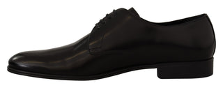 Elegant Black Leather Derby Shoes