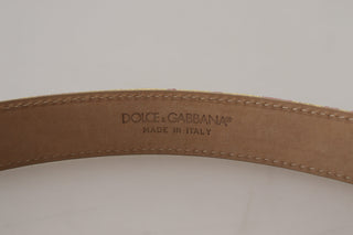 Pink Jaquard Dg Logo Gold Metal Buckle Belt