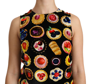 Chic Black Desserts Print Shift Mini Dress - Luxury for You