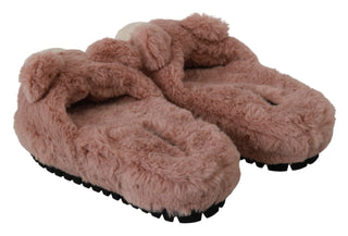 Chic Pink Bear House Slippers By D&g - Luxury for You