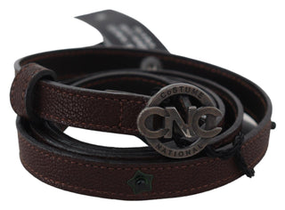 Elegant Brown Leather Belt With Rustic Hardware - Luxury for You