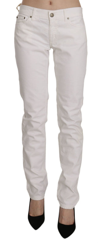 Chic White Skinny Cotton Blend Pants - Luxury for You