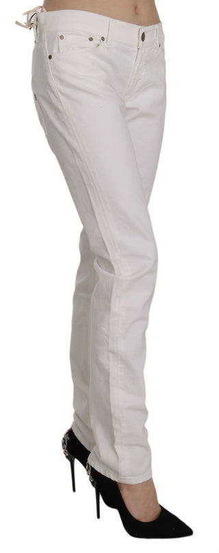 Chic White Skinny Cotton Blend Pants - Luxury for You